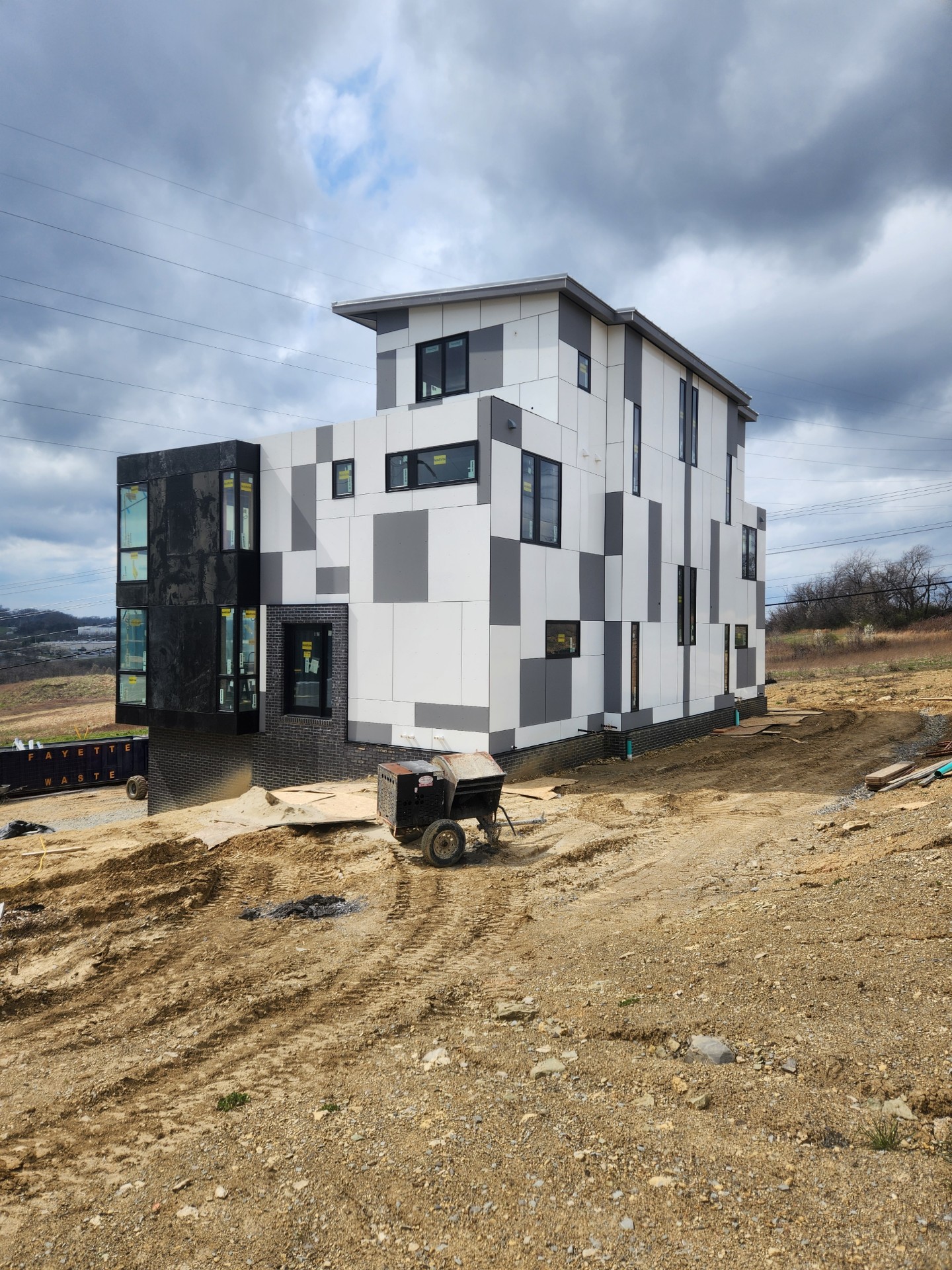 Modern composite panel building exterior